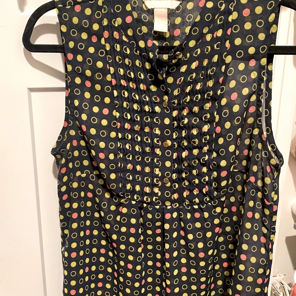 Polka Dot Sleeveless Blouse